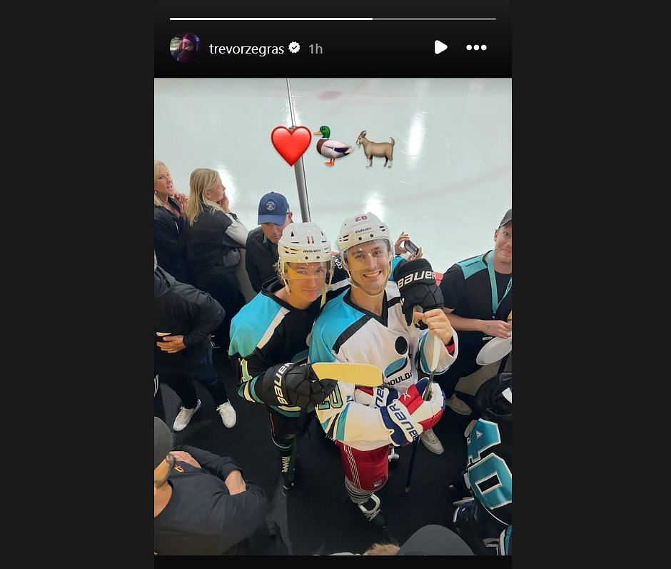 Zegras shared on his IG @trevorzegras